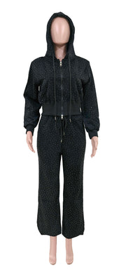 Rhinestone Jogger Set: 2P641 BLA