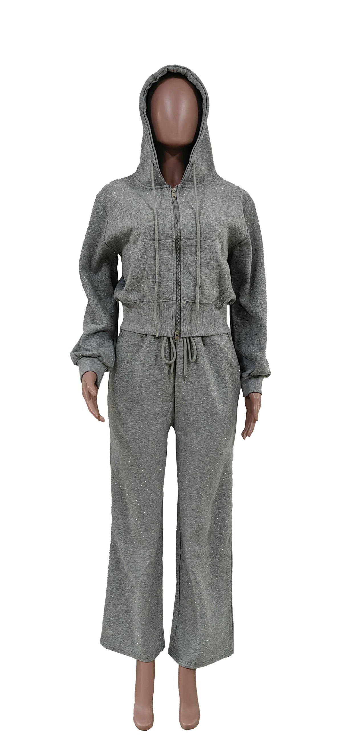 Rhinestone Jogger Set: 2P641 GRA