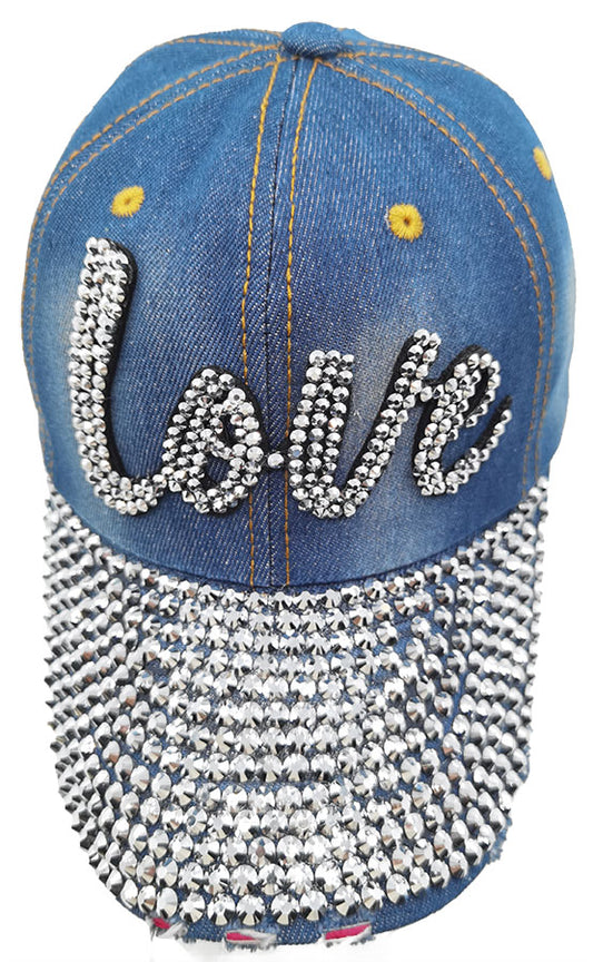 Denim Baseball Cap: CA004 "Love" Baseball Cap