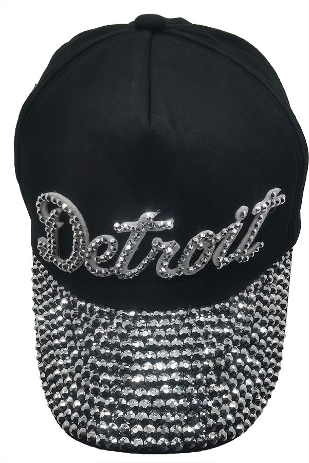 Denim Baseball Cap: CA013 "Detroit" Baseball Cap In Black Denim