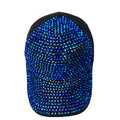 Denim Rhinestone Baseball Cap: CA025 Black Denim & Blue Stone