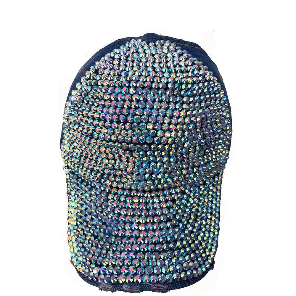 Denim Rhinestone Baseball Cap: CA025 Denim & AB Stone