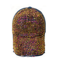 Denim Rhinestone Baseball Cap: CA025 Denim & Brown Stone