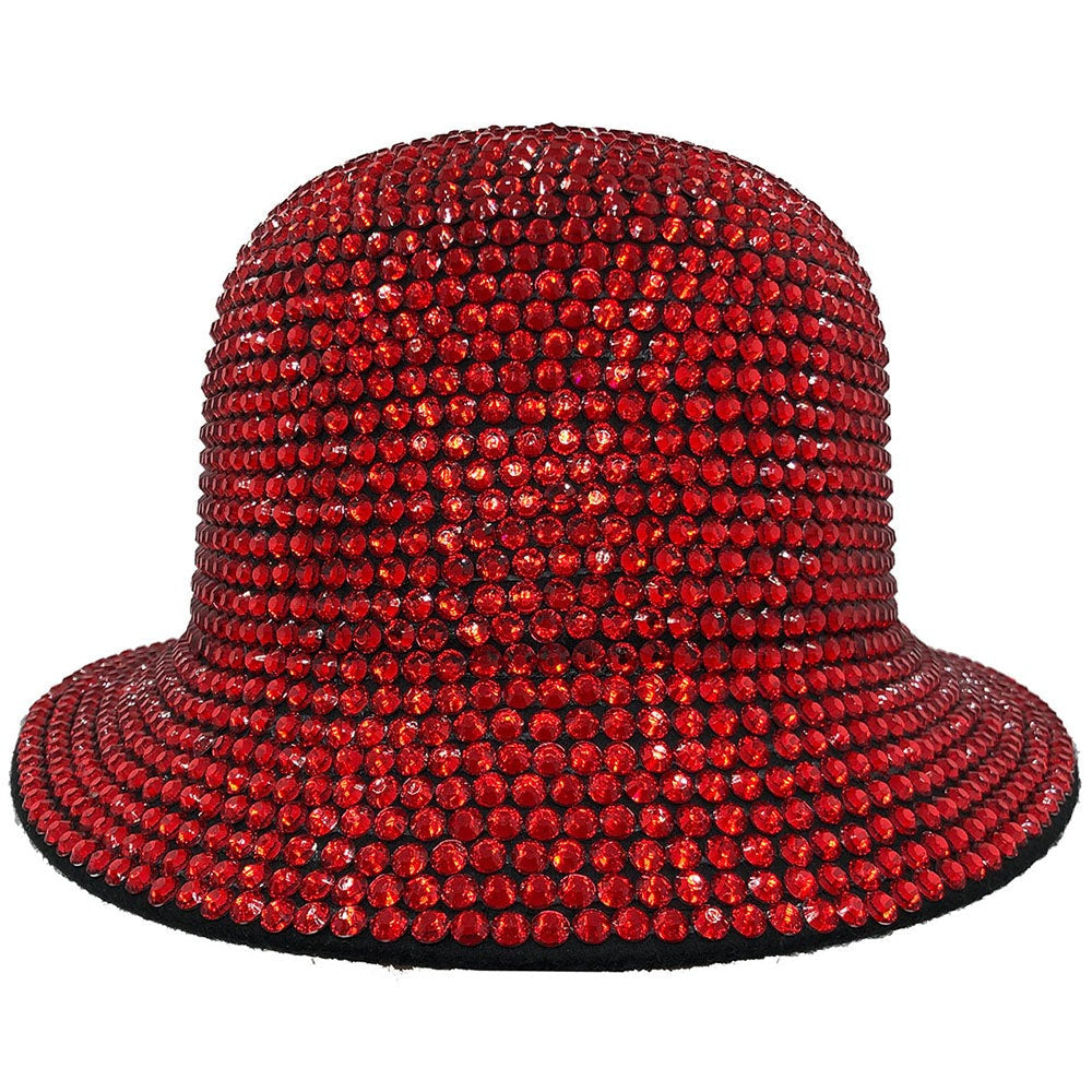 Bucket Hat: CA046 Red Rhinestone Bucket Hat