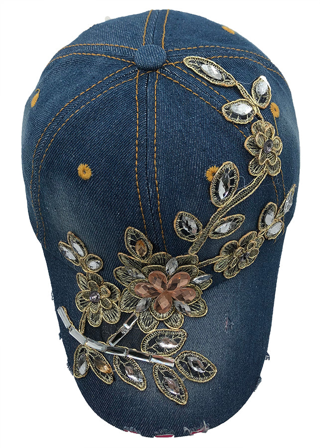 Denim Baseball Cap: CA012 "Hope" Breast Cancer Awareness Baseball Cap In Denim (Copy)