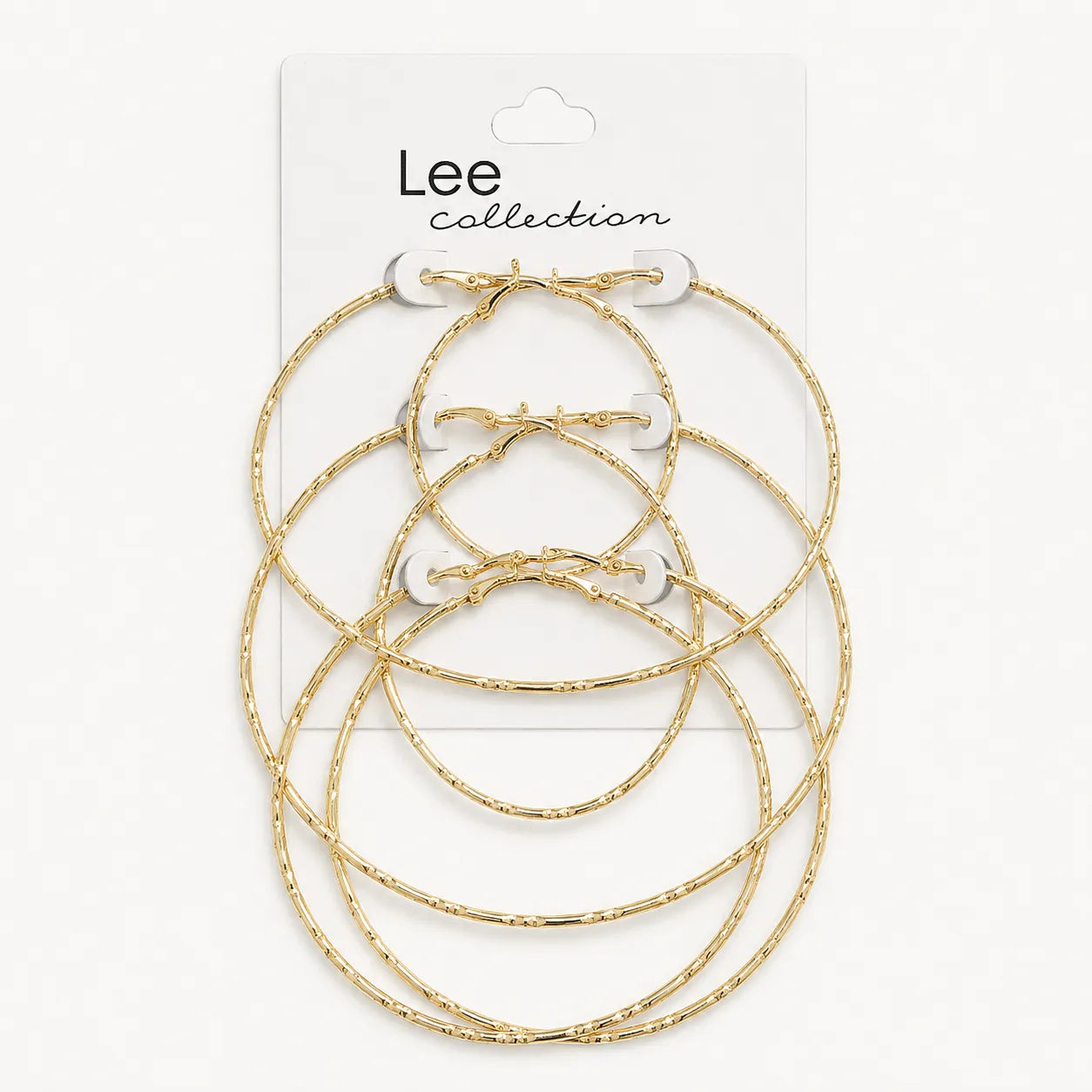 Classic Gold Hoop Earrings, Set of 3
