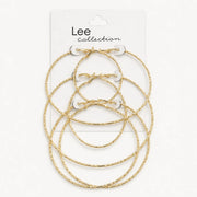 Classic Gold Hoop Earrings, Set of 3