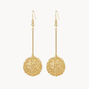 Bar & Textured Ball Drop Earrings