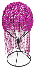 Beaded Hat: HA1532 Fuchsia Beaded Headpiece