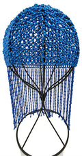 Beaded Hat: HA1532 Blue Headpiece