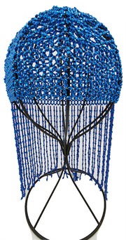 Beaded Hat: HA1532 Blue Headpiece