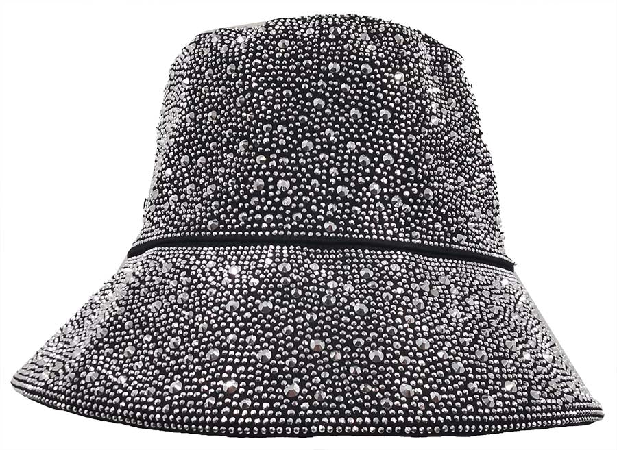 Rhinestone Bucket Hat with Sparkle Trim