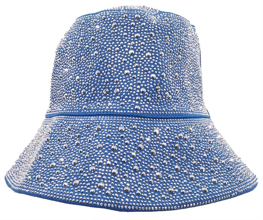 Rhinestone Bucket Hat with Sparkle Trim