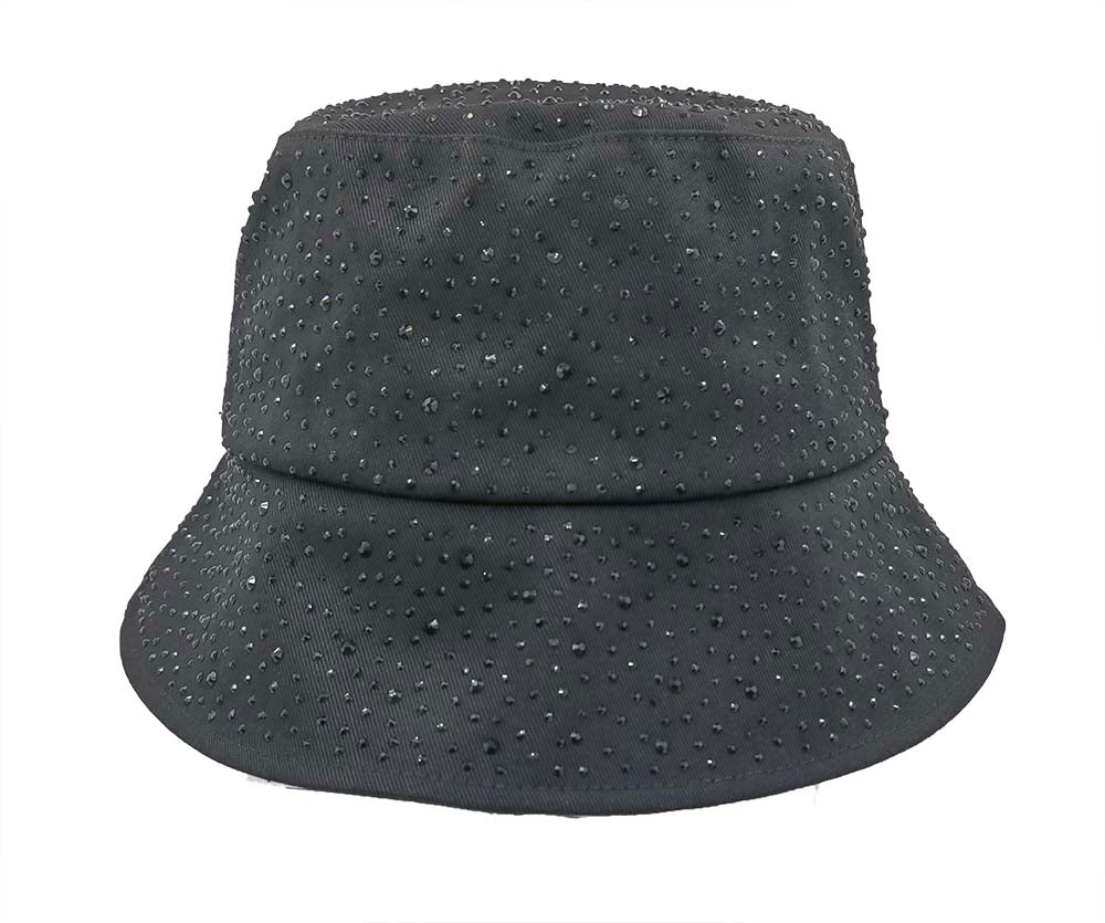 Bucket Hat: HA2320-2 Black w/ Black Rhinestones