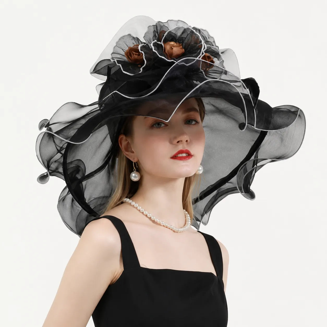 Floral Mesh Church Hat