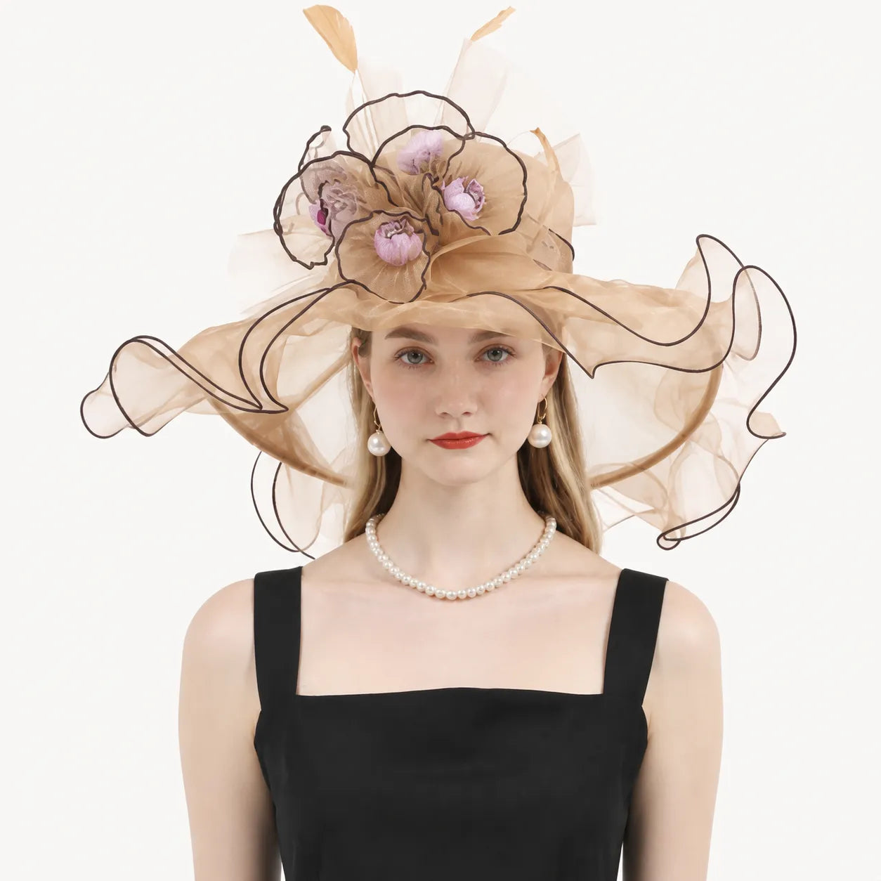 Floral Mesh Church Hat