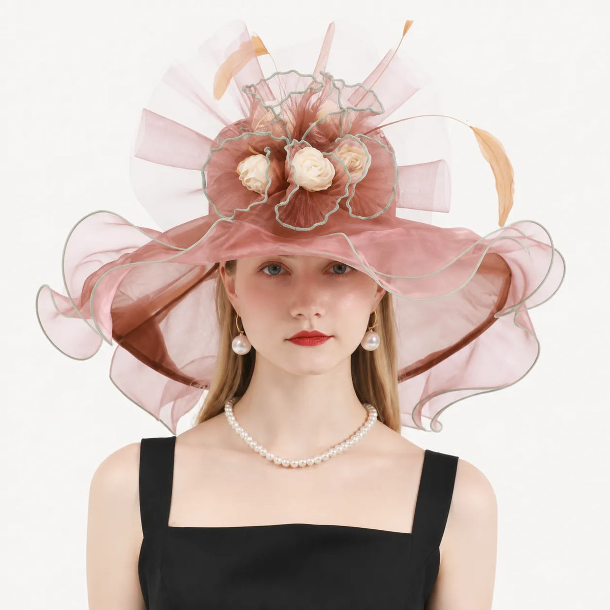 Floral Mesh Church Hat