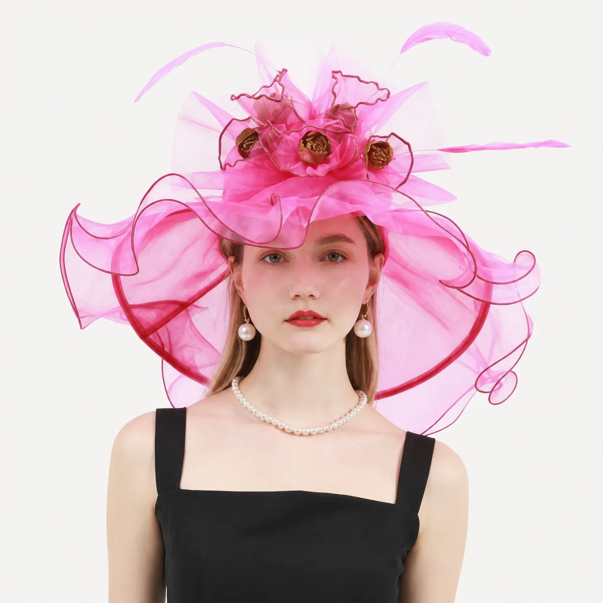 Floral Mesh Church Hat