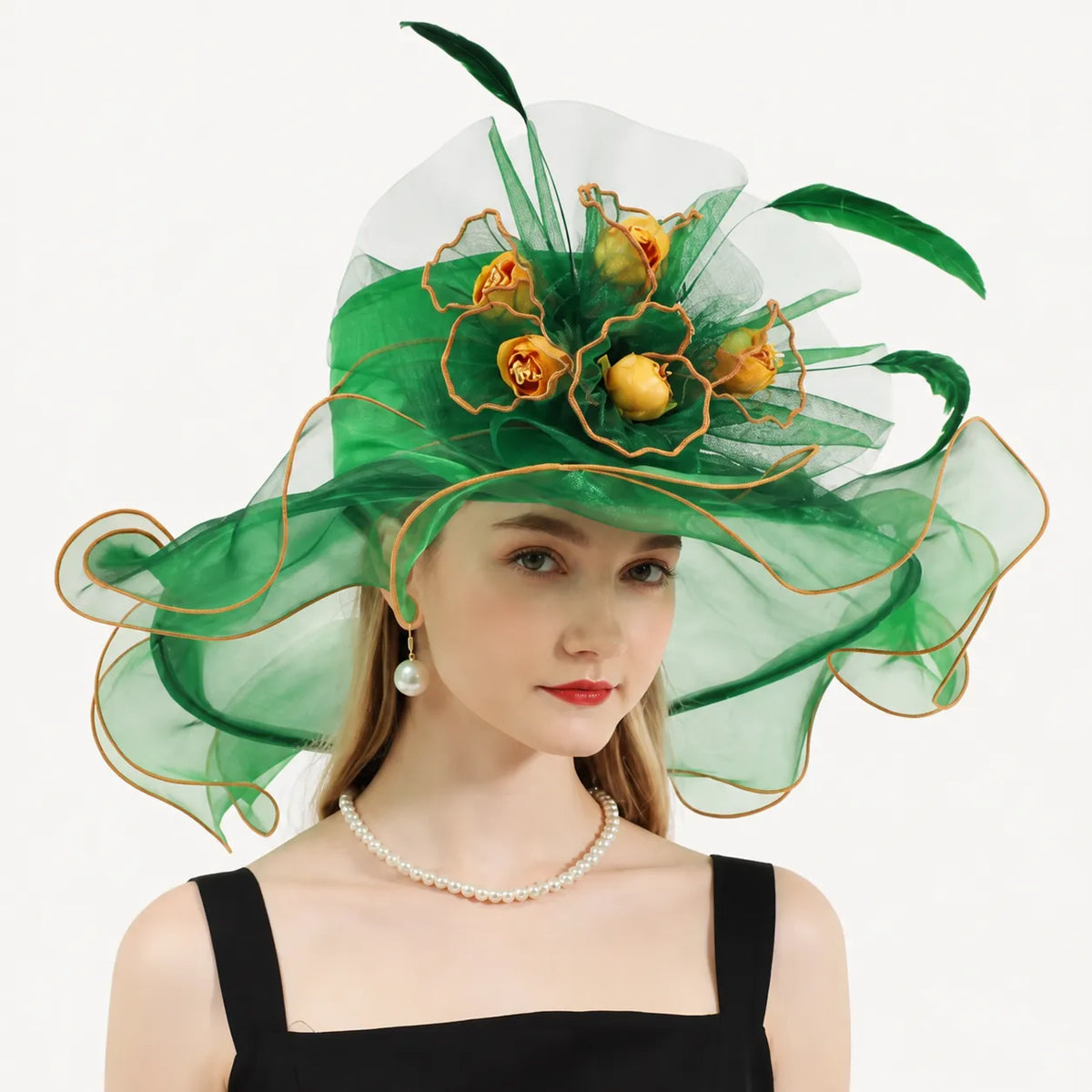 Floral Mesh Church Hat