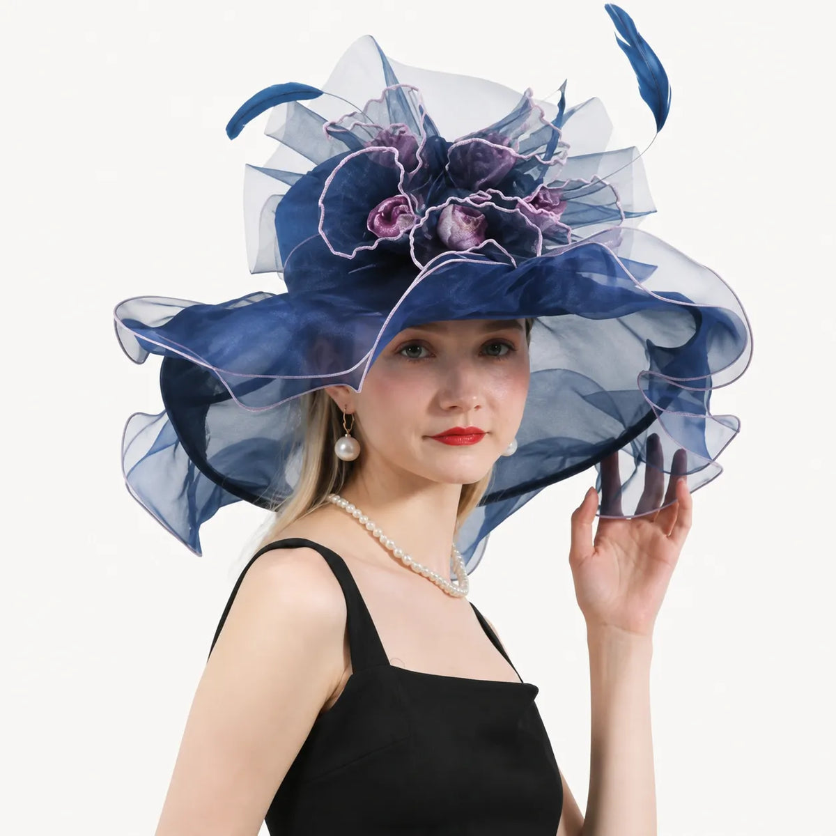 Floral Mesh Church Hat