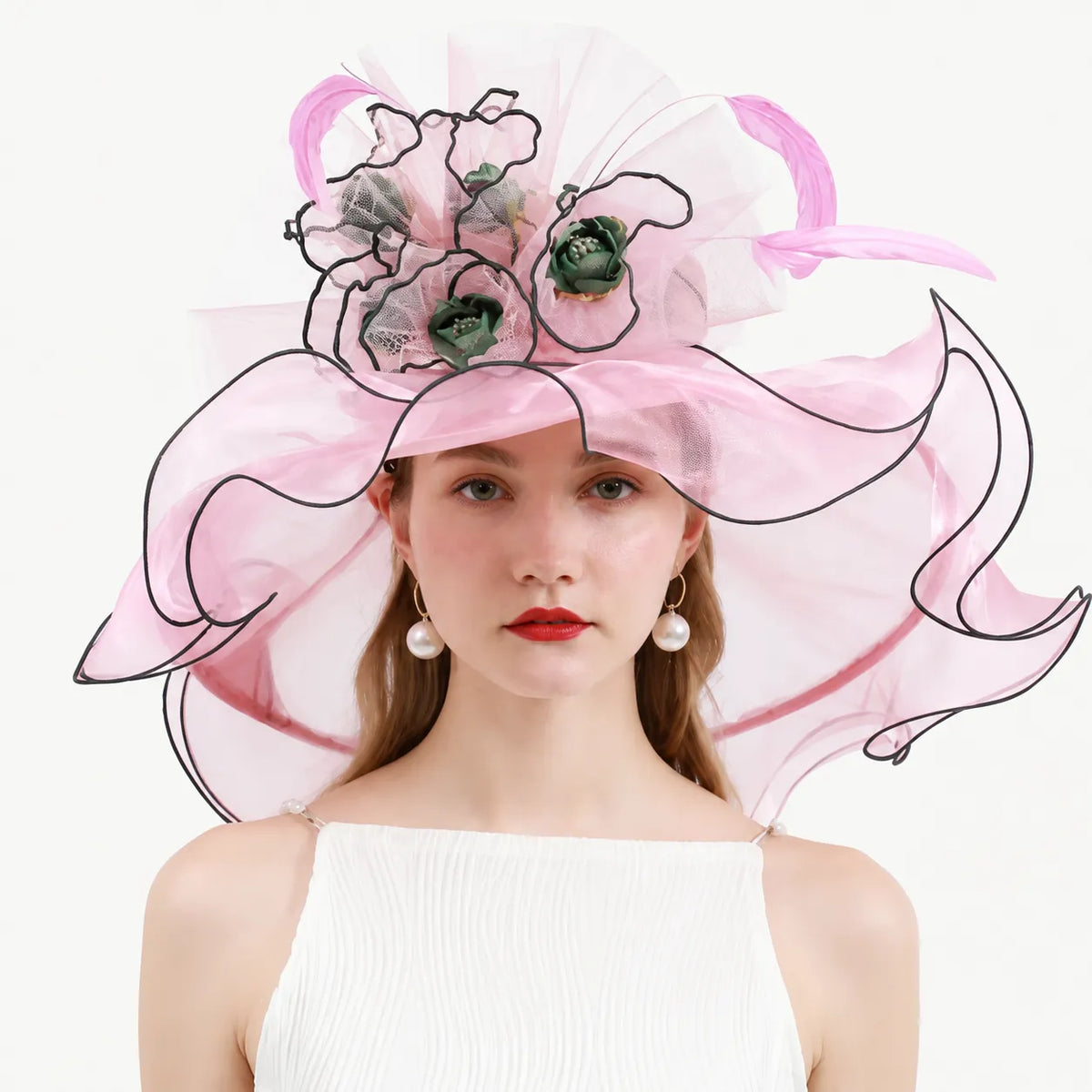 Floral Mesh Church Hat