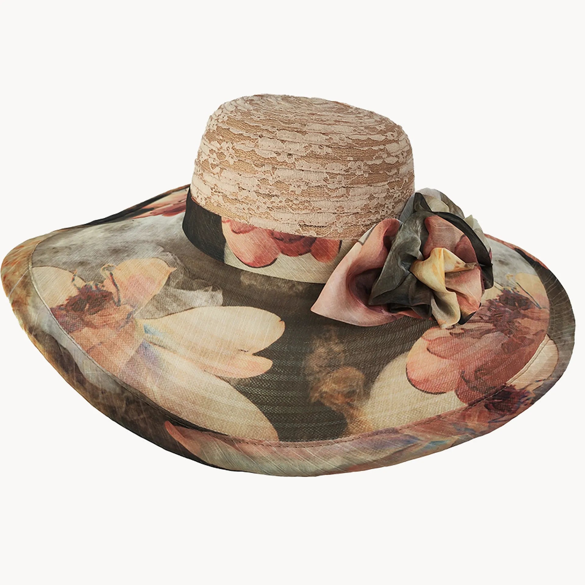 Floral Print Church Hat