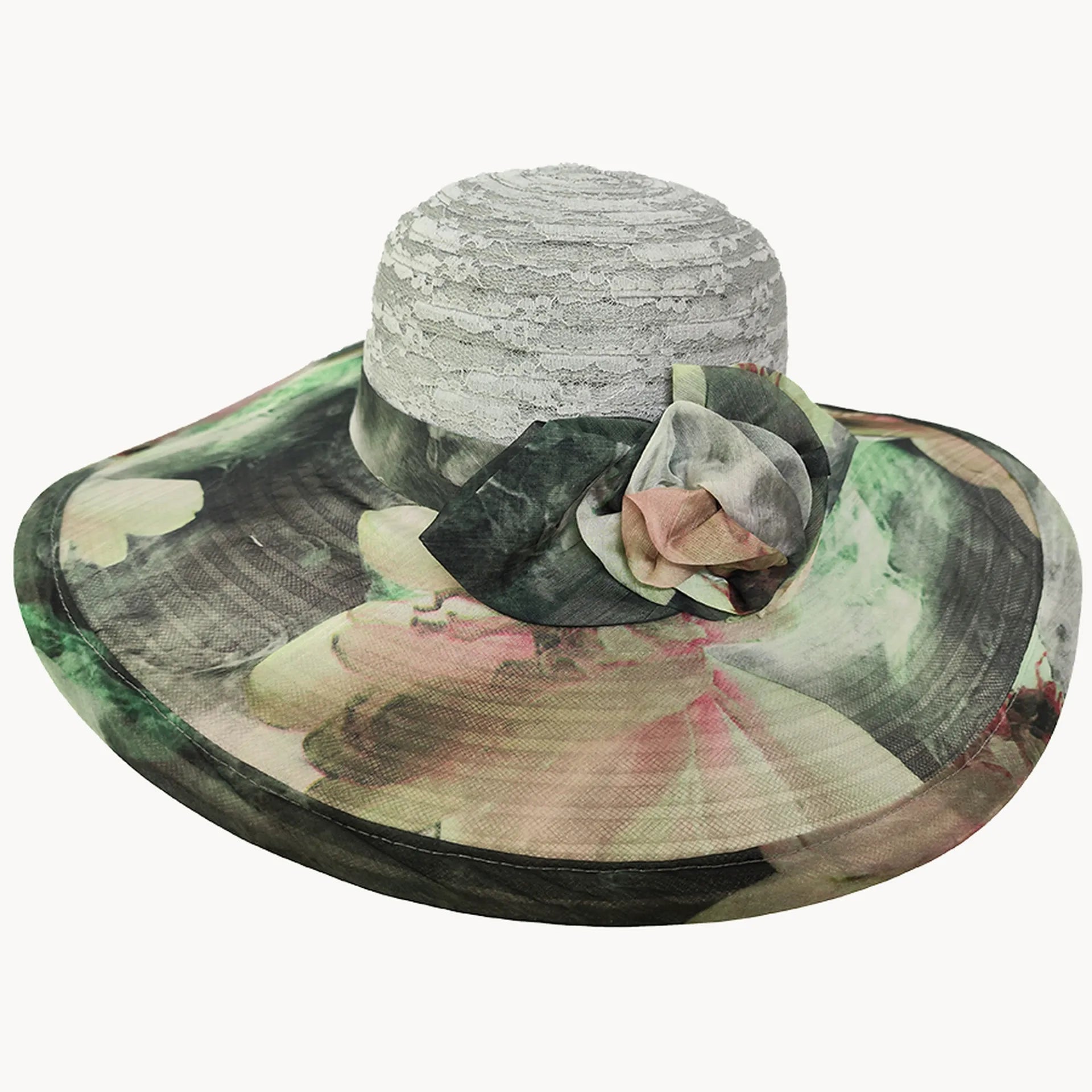 Floral Print Church Hat