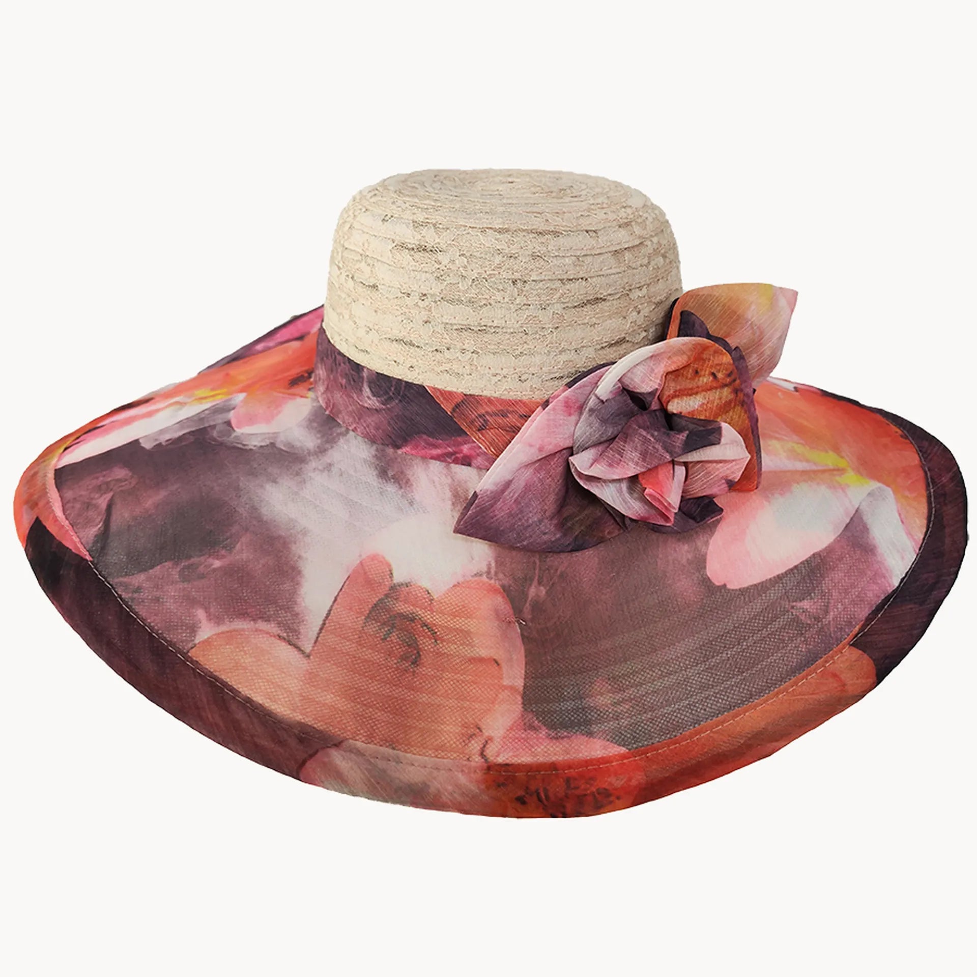 Floral Print Church Hat