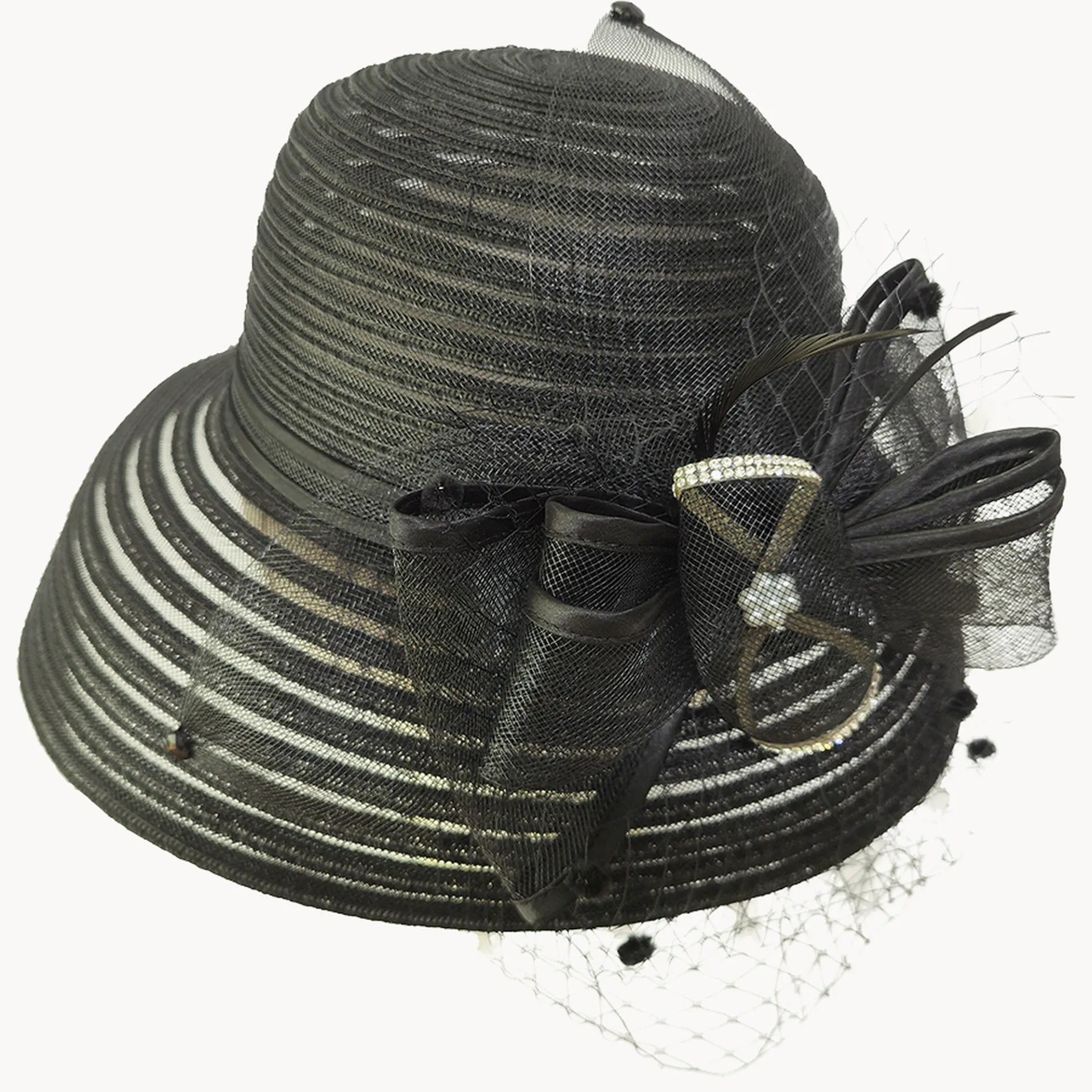 Veiled Feather Church Hat