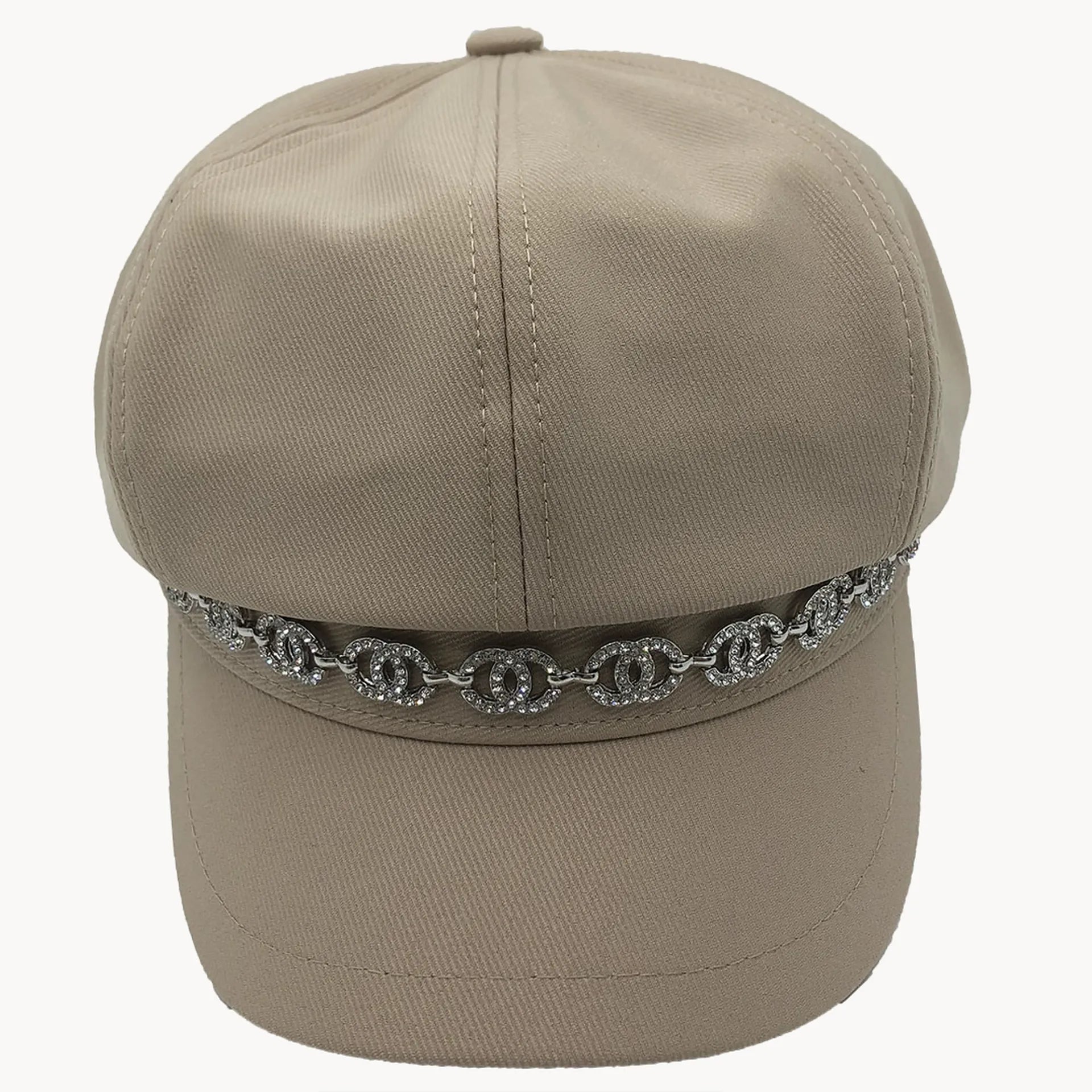Rhinestone Chain Paperboy Cap