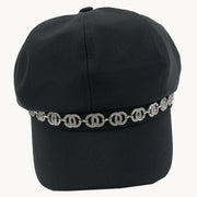 Rhinestone Chain Paperboy Cap