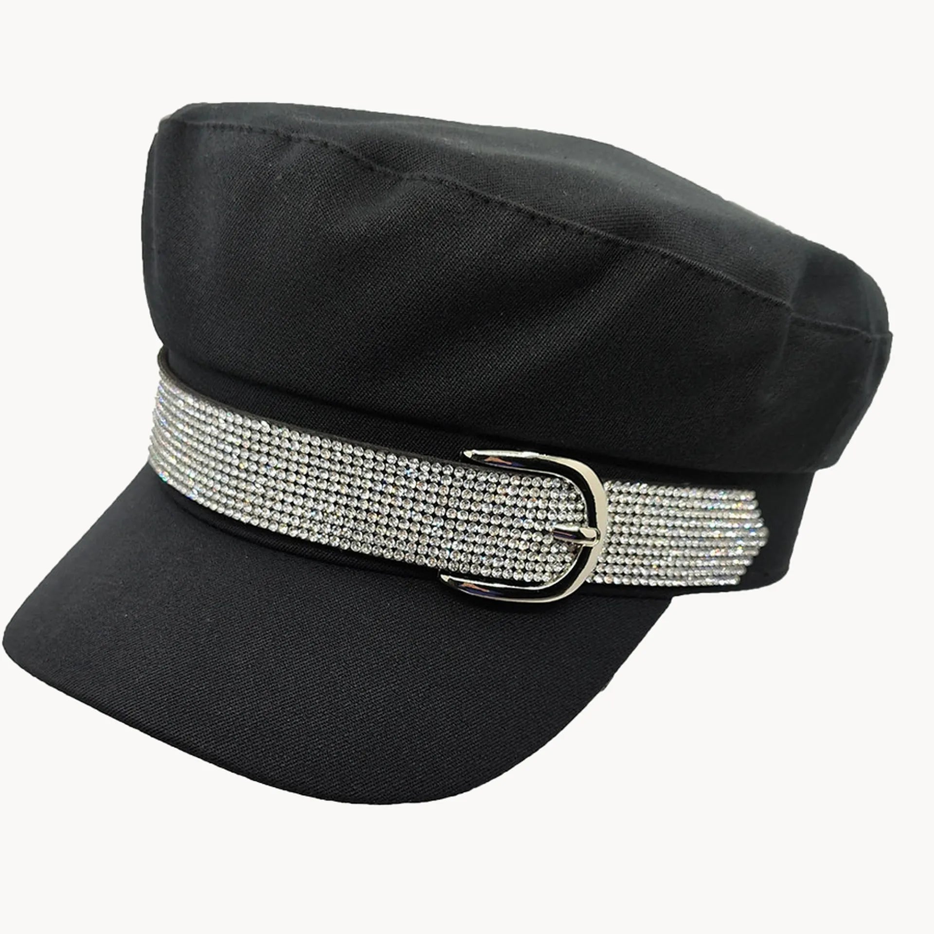 Rhinestone Belt Paperboy Cap