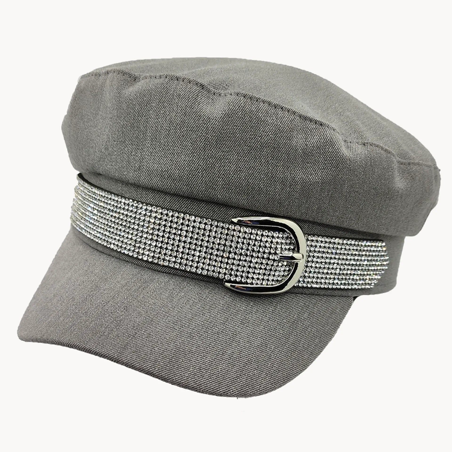 Rhinestone Belt Paperboy Cap