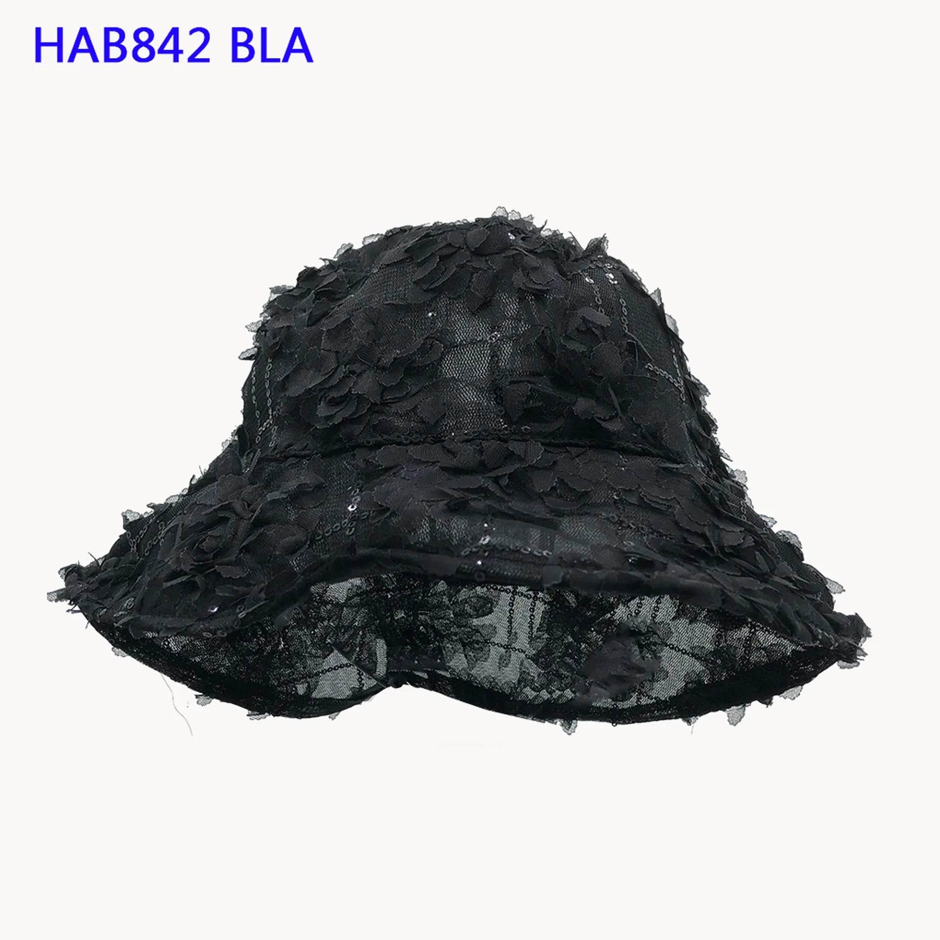 Floral Lace Sequin Bucket Hat