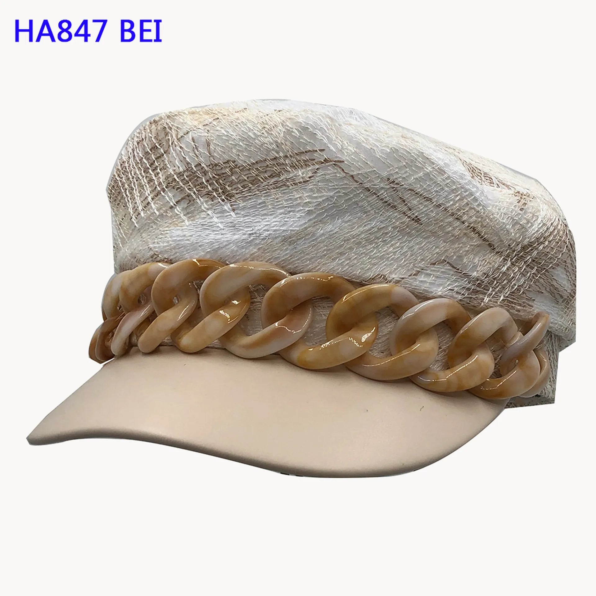 Oversized Chain Paperboy Cap