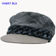 Oversized Chain Paperboy Cap