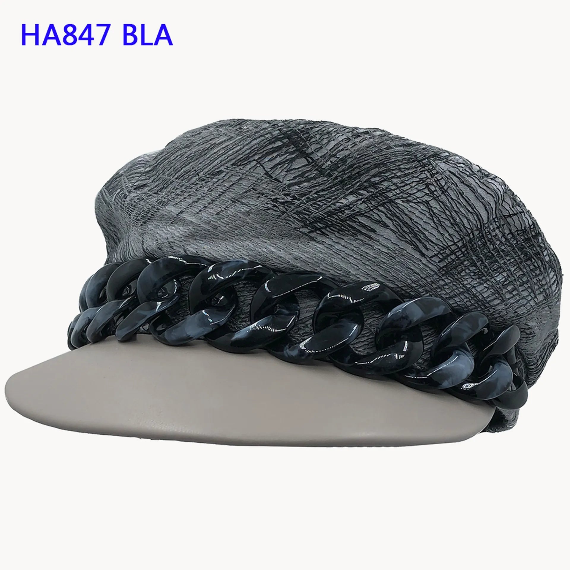Oversized Chain Paperboy Cap
