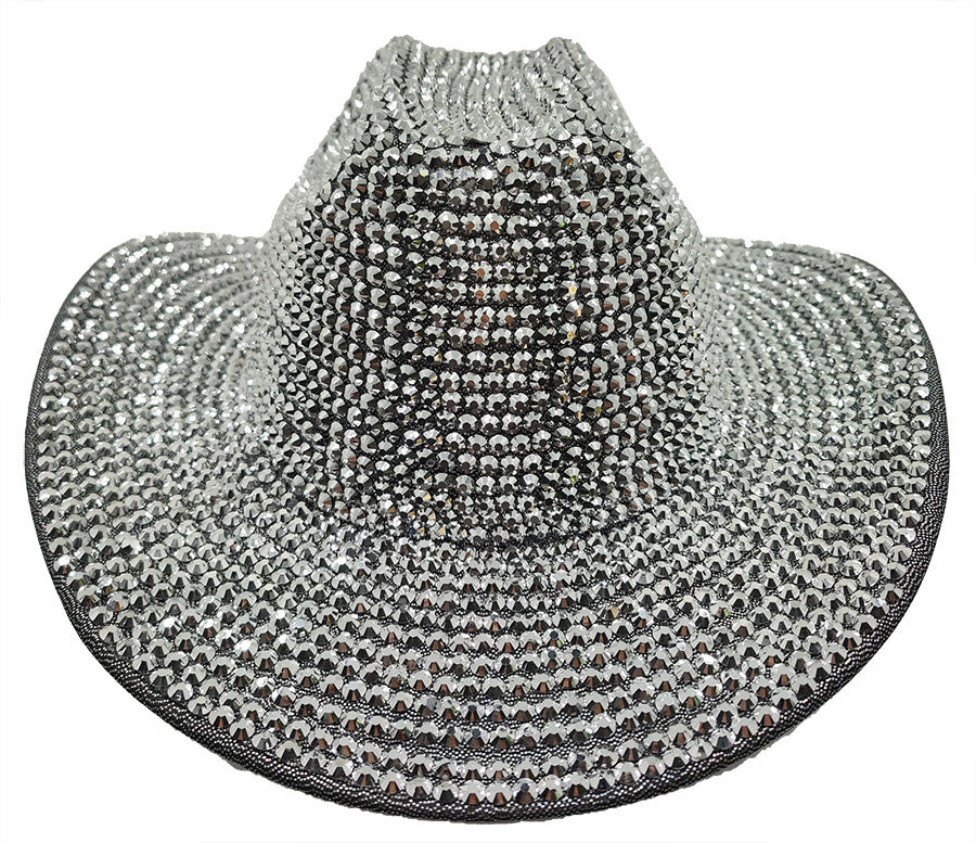 Cowboy Hat: HA904  Black Cowboy Hat w/ Silver Rhinestones