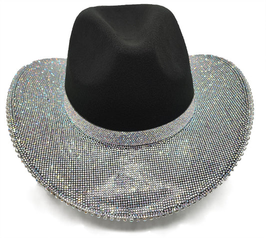 Cowboy Hat: HA905  Black Cowboy Hat w/ AB Detail