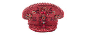 Rhinestone Military Hat: HA914 RED