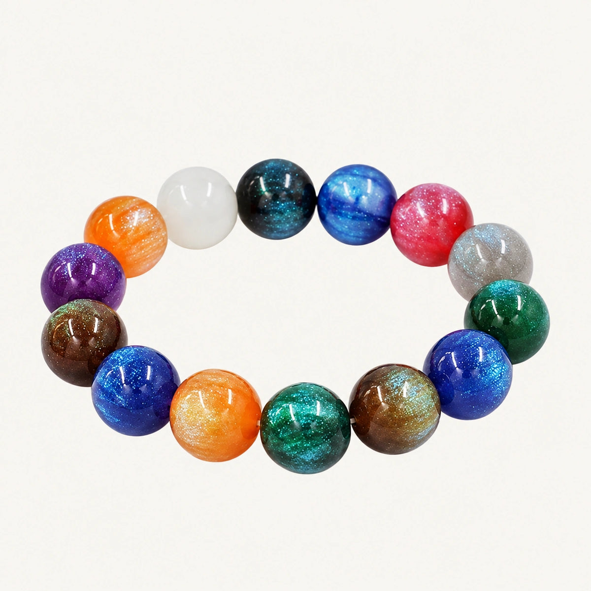 Chunky Shimmer Bead Stretch Bracelet