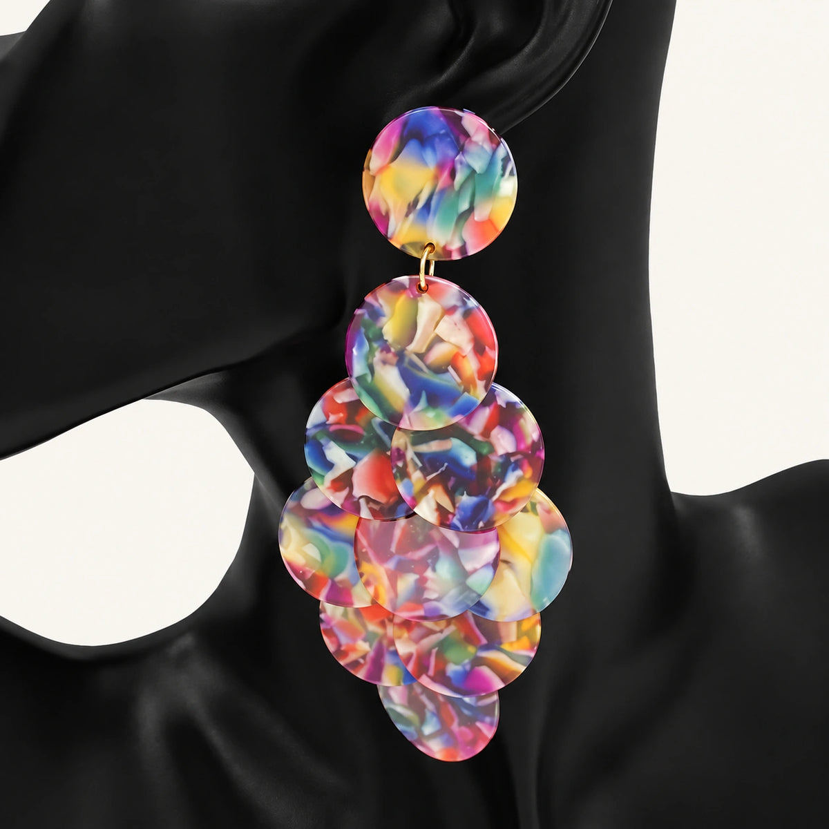 Cascading Disc Statement Earrings