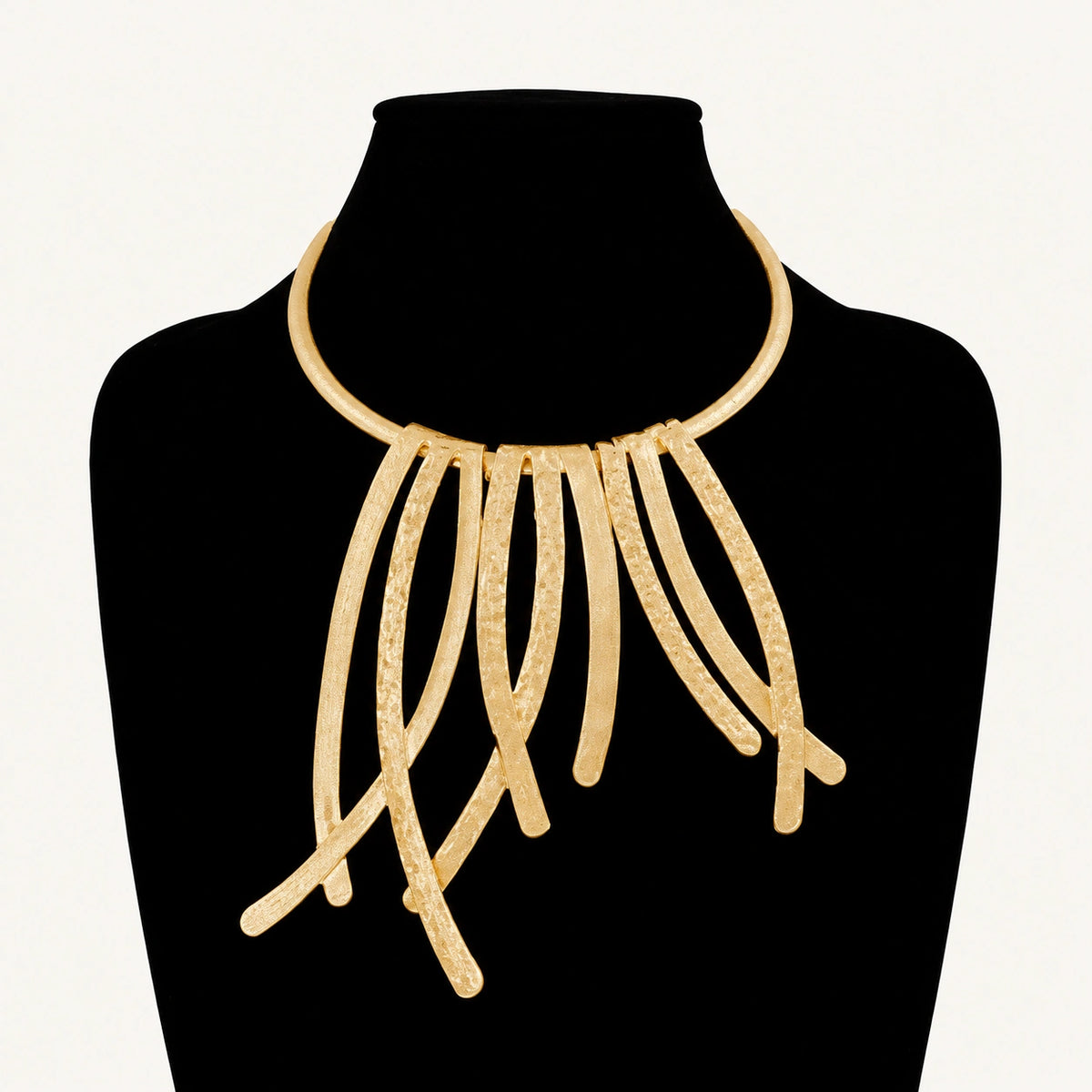 Hammered Fringe Collar Necklace