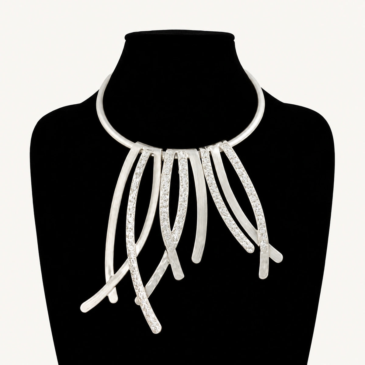 Hammered Fringe Collar Necklace