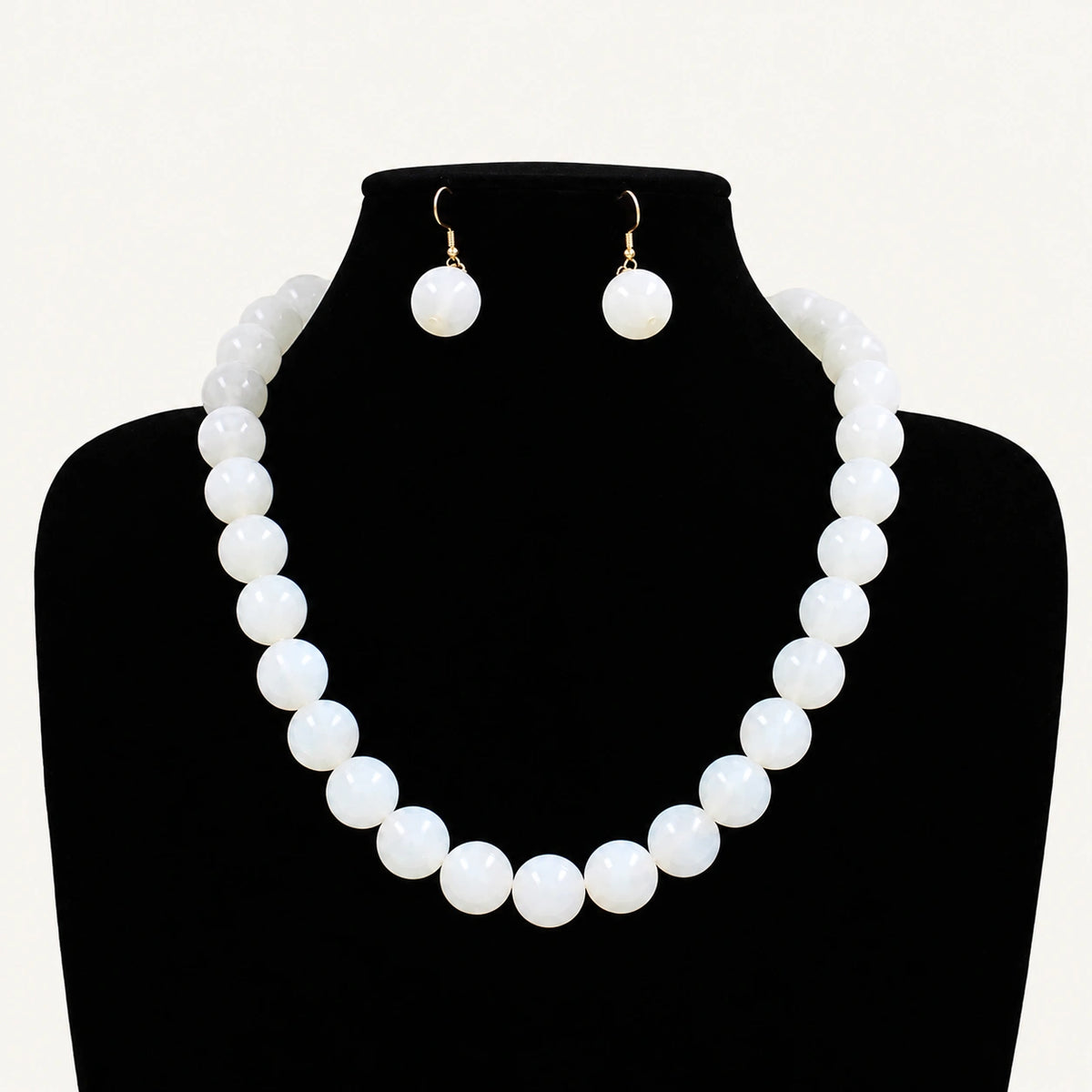 Marbled Bead Necklace & Earring Set
