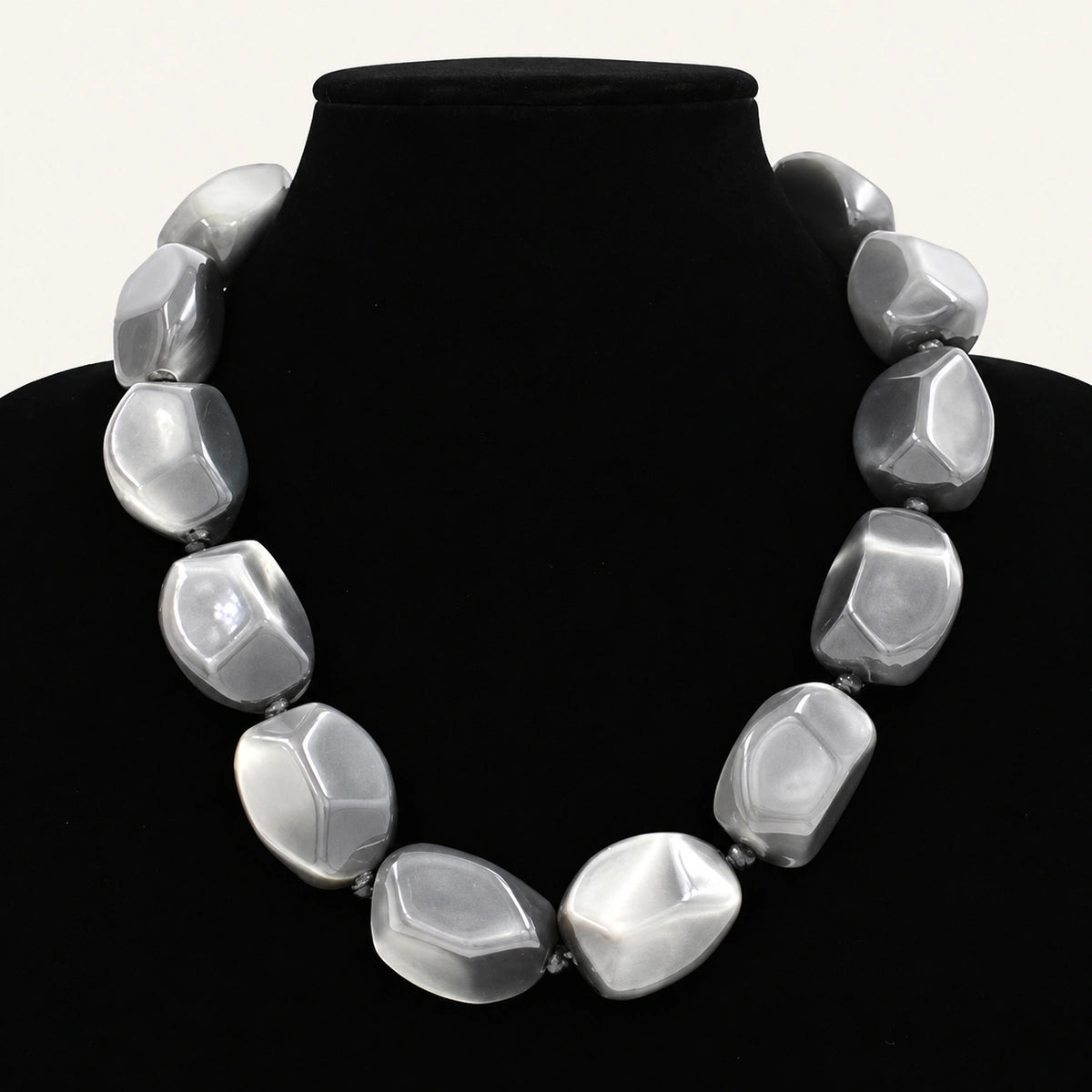Chunky Faceted Bead Statement Necklace