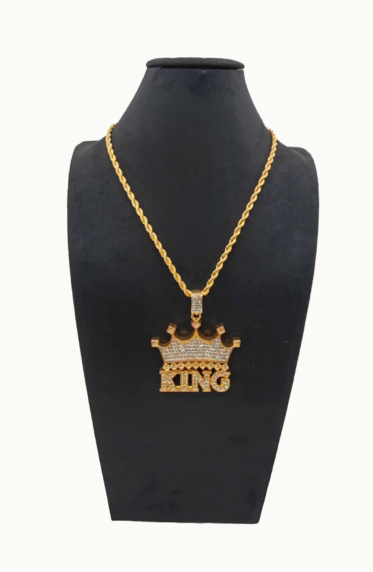 "KING" Crown Pendant Necklace