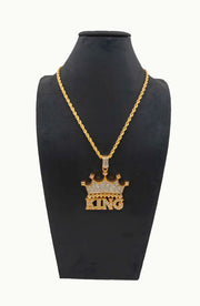 "KING" Crown Pendant Necklace