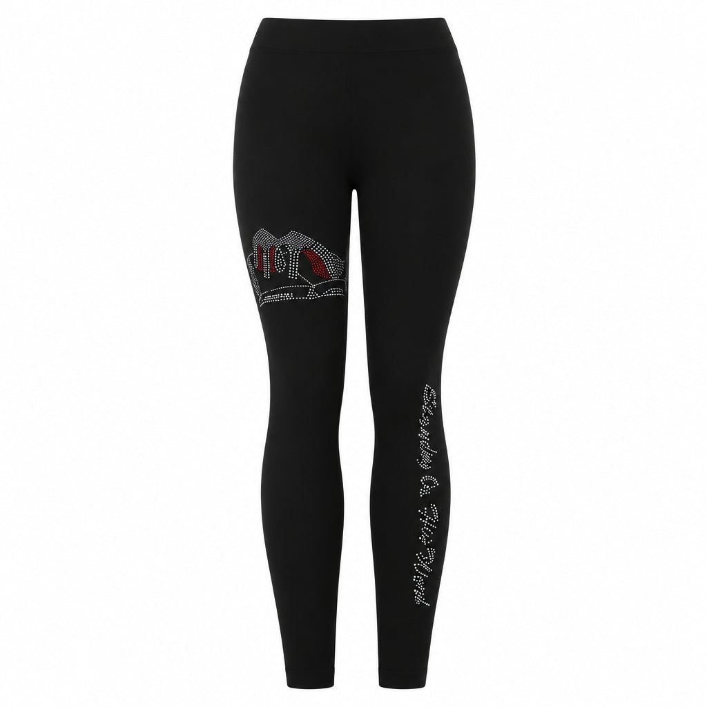 Rhinestone Red Bottom Heels Leggings