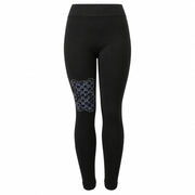 Blue Rhinestone Checkered Bear Leggings